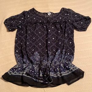 Thx thanx collection short sleeve blouse paisley floral